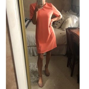 Coral Ribbed Mini Dress